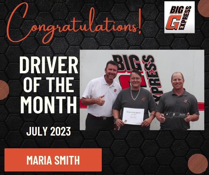 Big G Express July 2023 Driver of the Month- Maria Smith